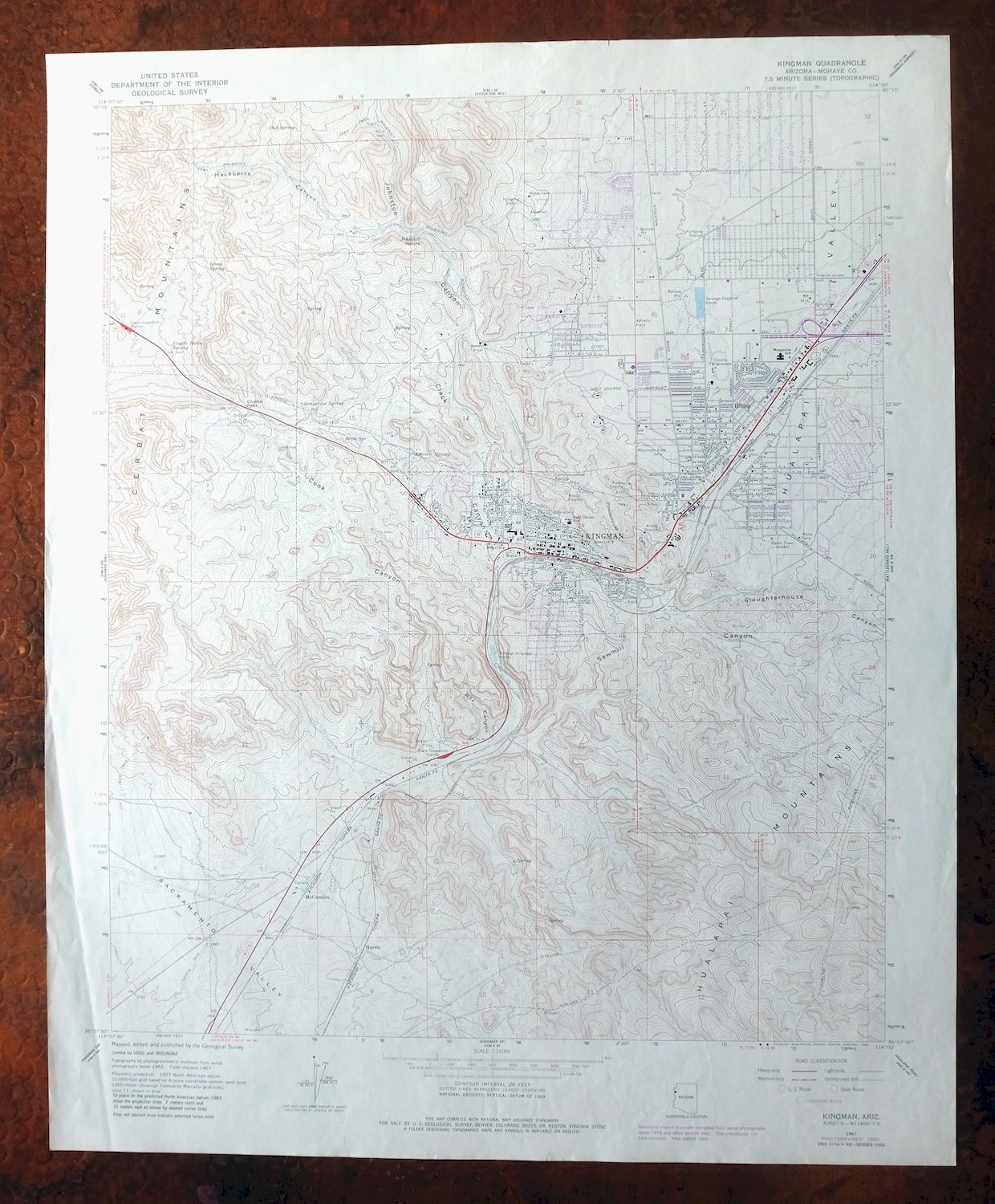 Kingman Arizona Hualapai Mountains Harris USGS Topo Map 1980