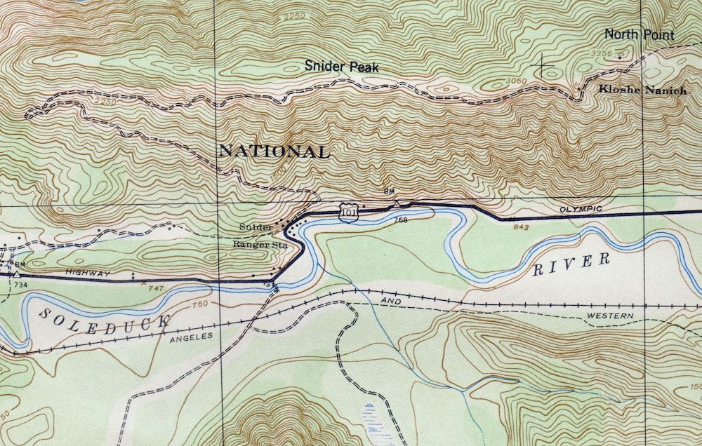 Pysht Washington USGS 15-Min Topographic Map 1942 Antique - Image 2