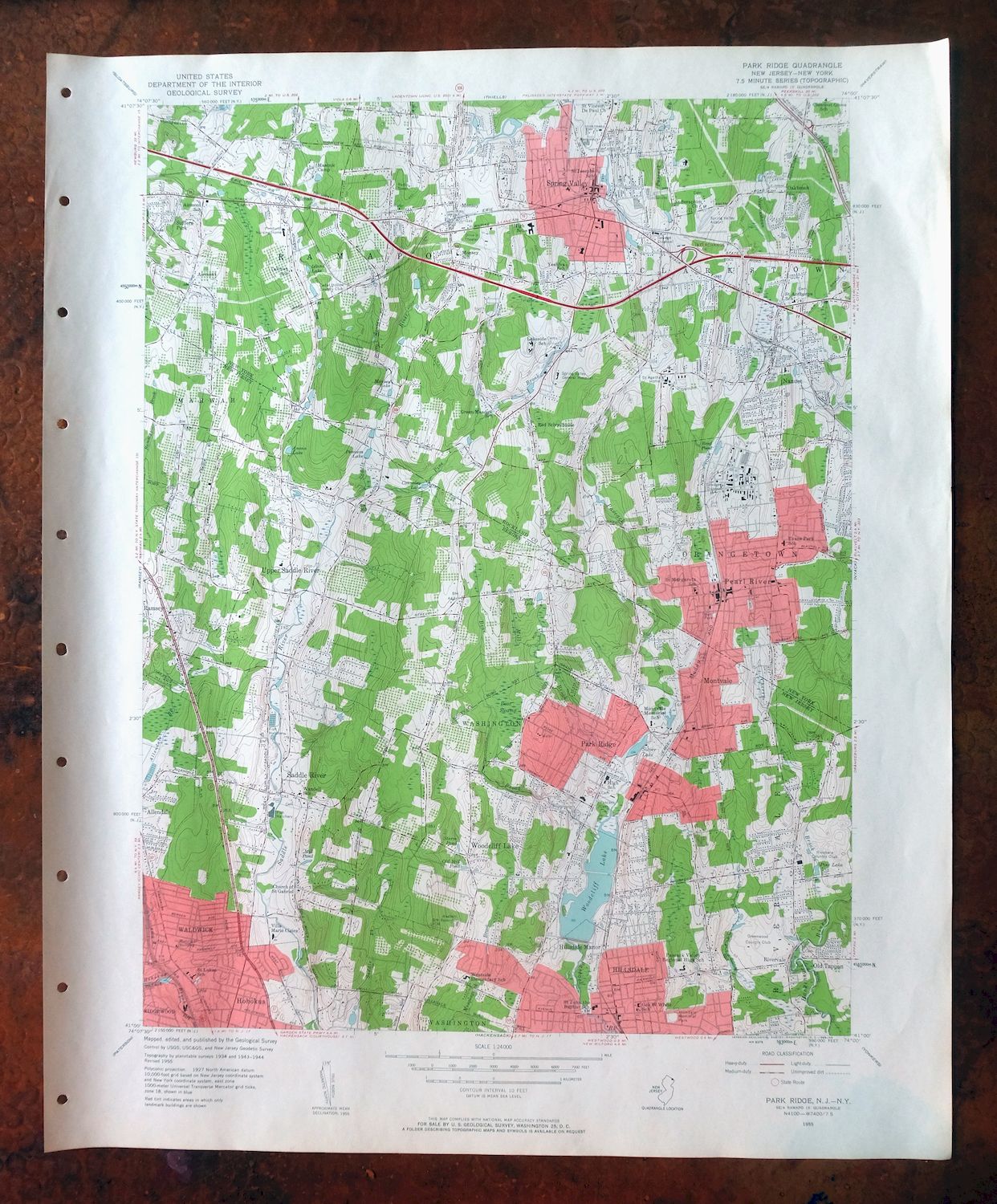 Park Ridge New Jersey New City Ridgewood USGS Topo Map 1963