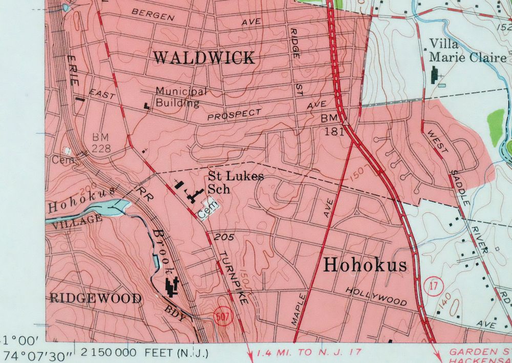 Park Ridge New Jersey New City Ridgewood USGS Topo Map 1963 - Image 2