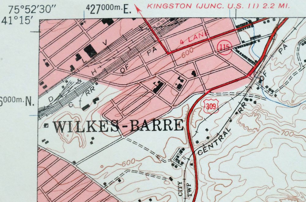 Wilkes-barre East Pennsylvania Laurel Run USGS Topo Map 1959 - Image 2