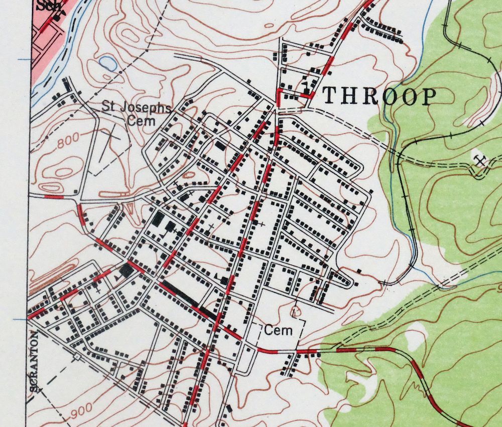 Olyphant Pennsylvania Scranton Dunmore USGS Topo Map 1960 - Image 2