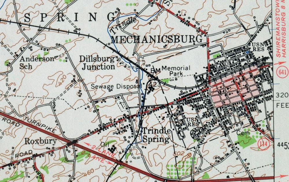 Carlisle Pennsylvania Schlusser USGS Topographic Map 1964 - Image 3