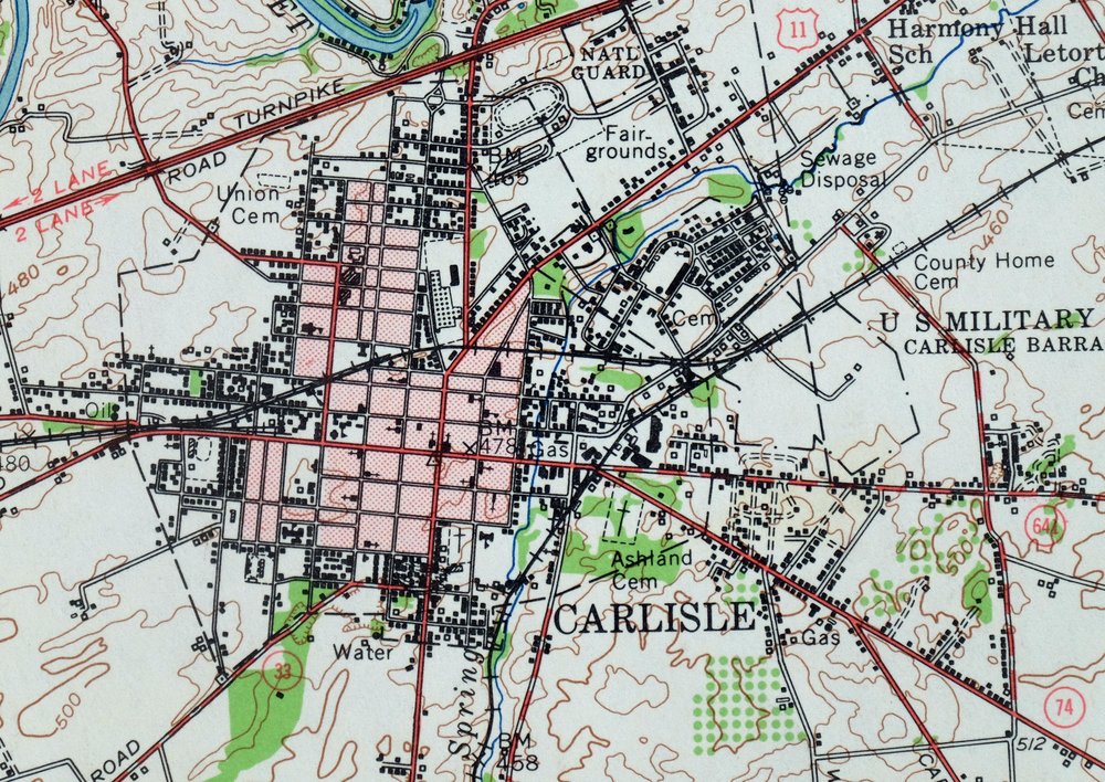 Carlisle Pennsylvania Schlusser USGS Topographic Map 1964 - Image 6