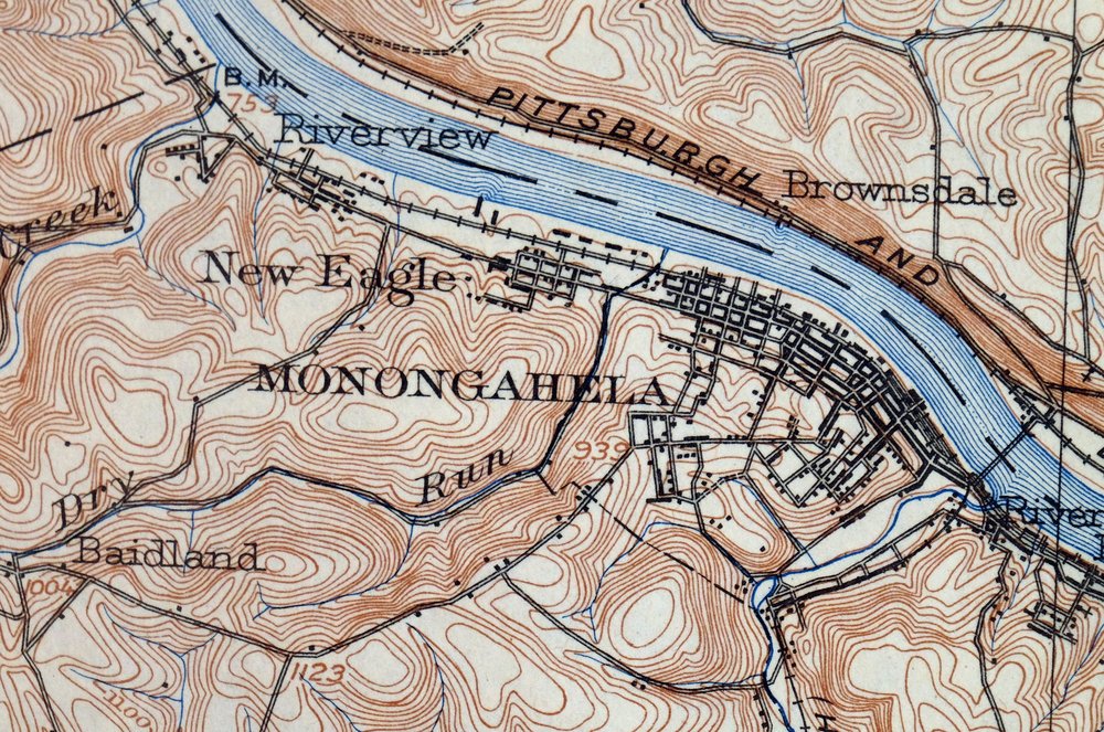 Brownsville Pennsylvania Monessen Donora USGS Topo Map 1954 - Image 2