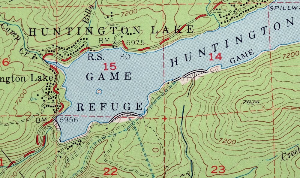 Huntington Lake California Shaver Lake USGS Topo Map 1968 - Image 5