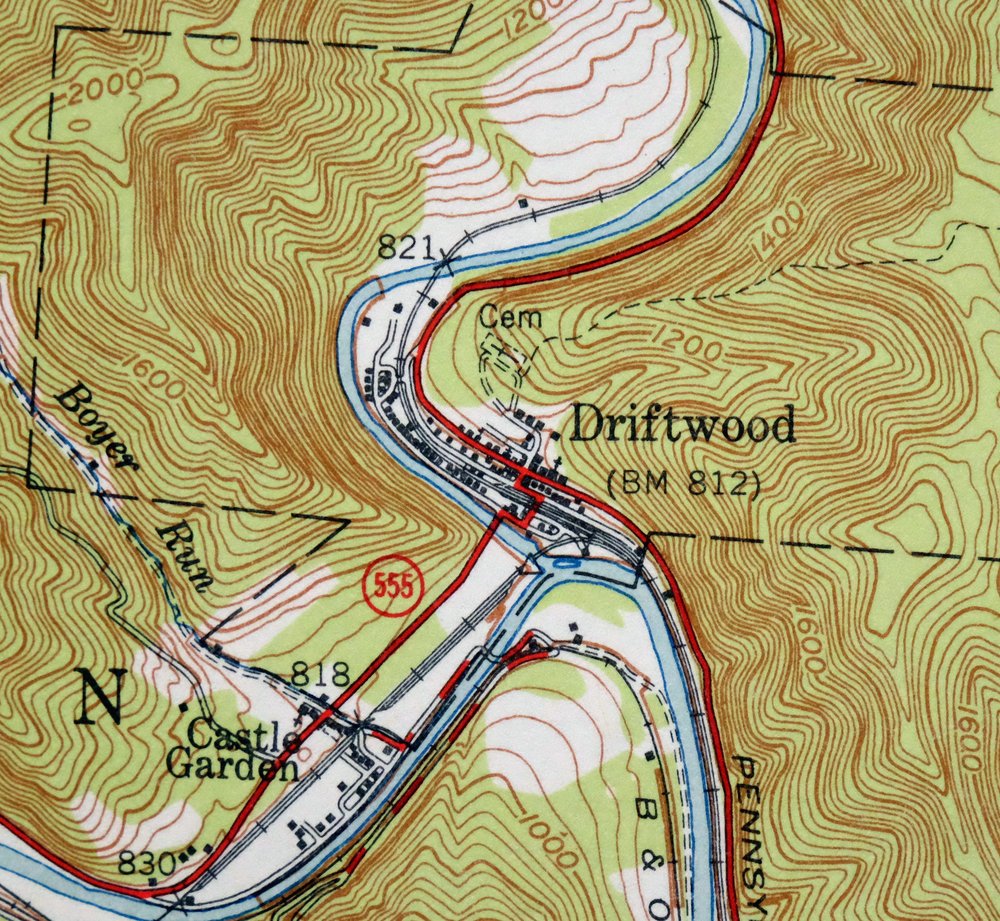 Driftwood Pennsylvania Sterling Run USGS Topo Map 1956 - Image 3