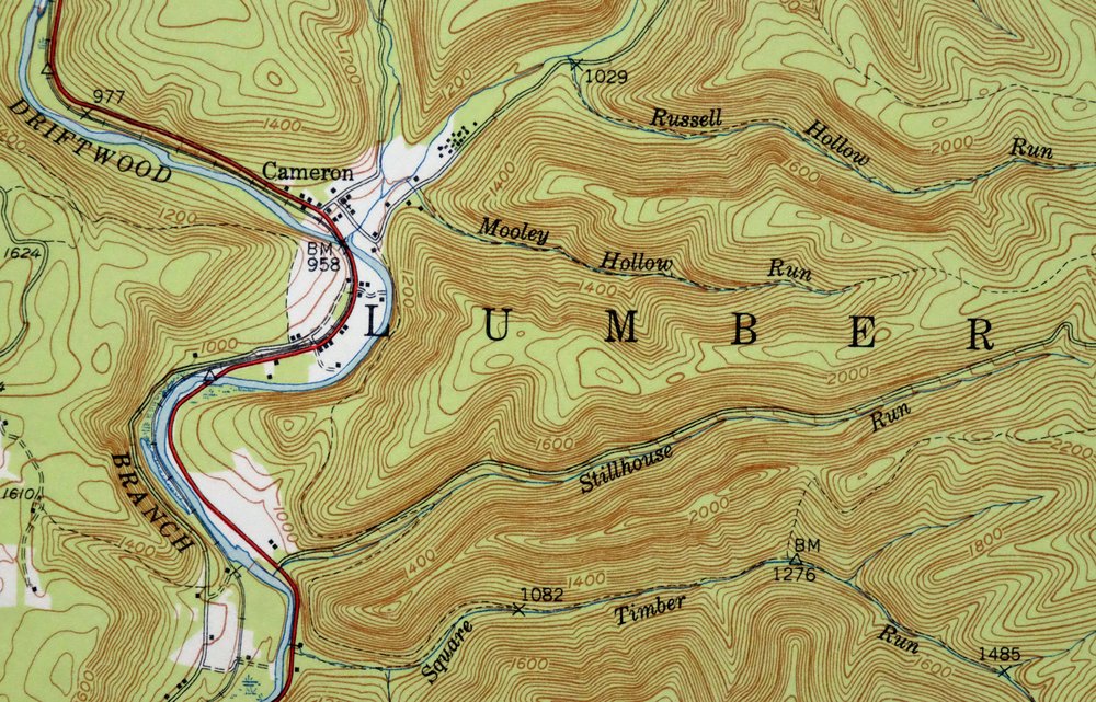 Driftwood Pennsylvania Sterling Run USGS Topo Map 1956 - Image 2