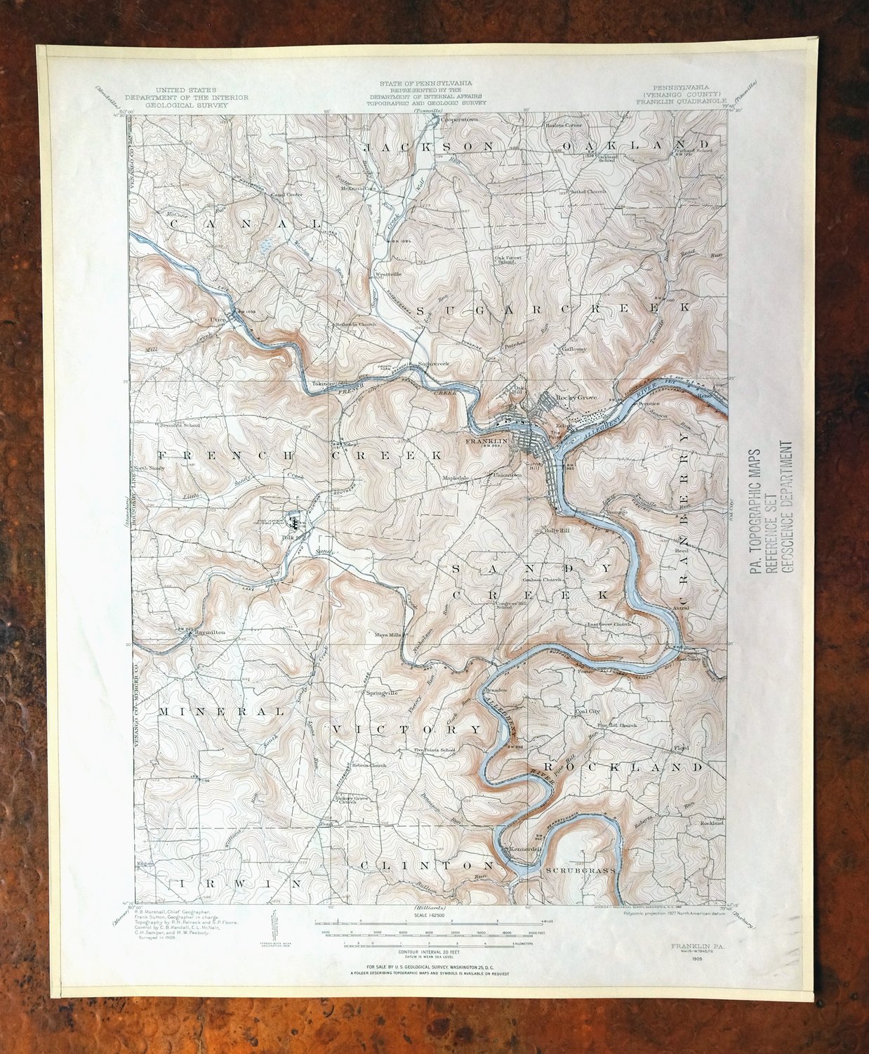 Franklin Pennsylvania Sugarcreek Polk USGS Topo Map 1962
