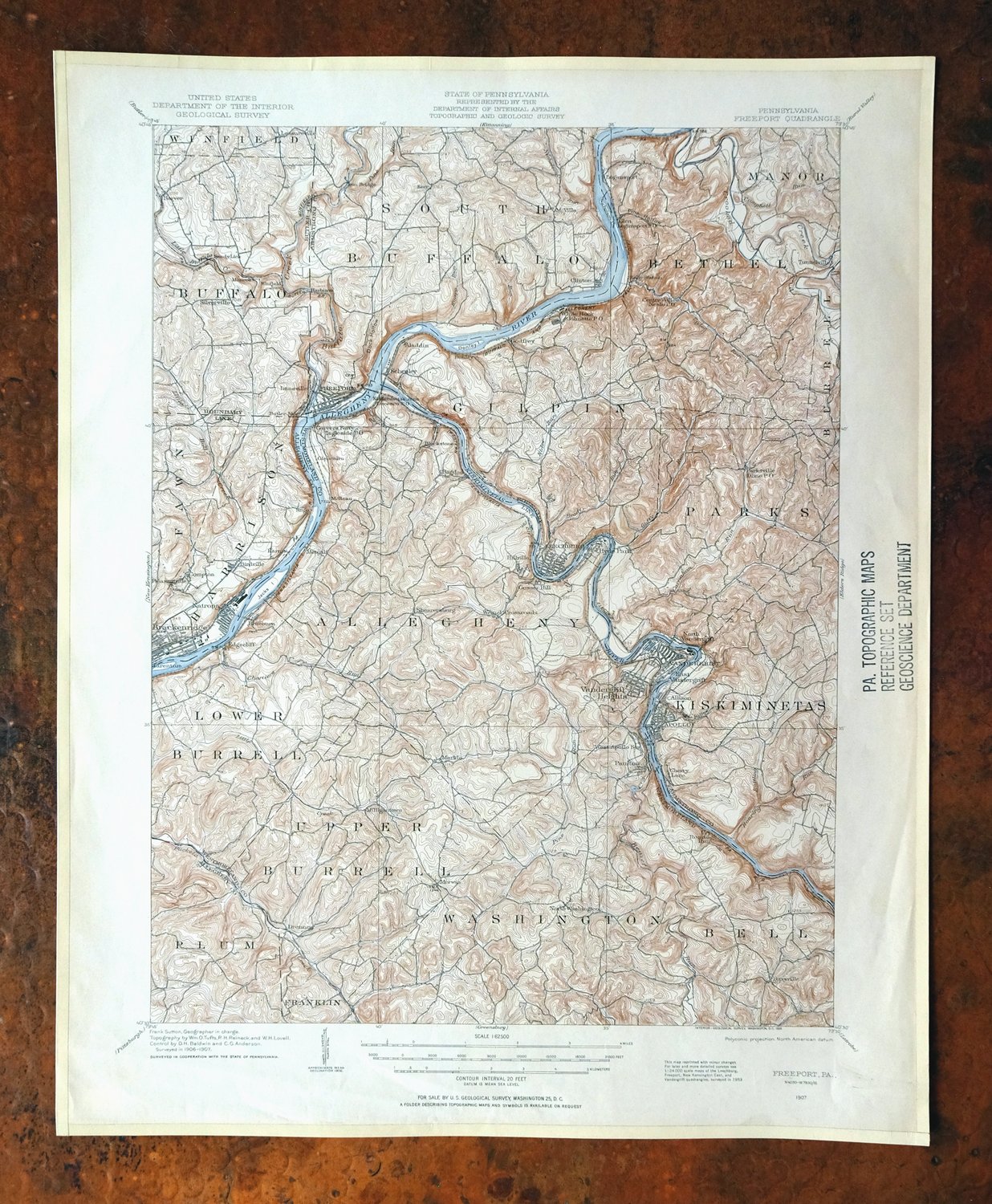 Freeport Pennsylvania Plum New Kensington USGS Topo Map 1956