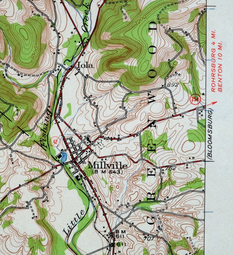 Hughesville Pennsylvania Millville Iola USGS Topo Map 1962 - Image 5