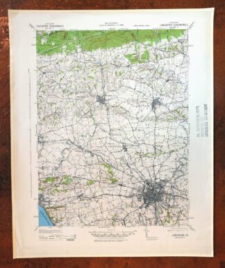 Lancaster Pennsylvania Columbia Lititz USGS Topo Map 1943