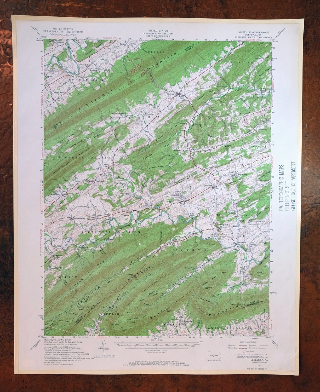 Loysville Pennsylvania Landisburg USGS Topo Map 1966 Vintage