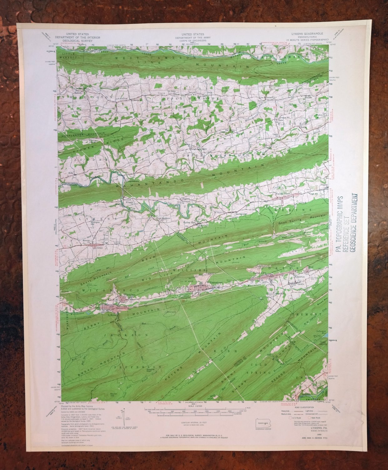 Lykens Pennsylvania Valley View Reinerton USGS Topo Map 1964
