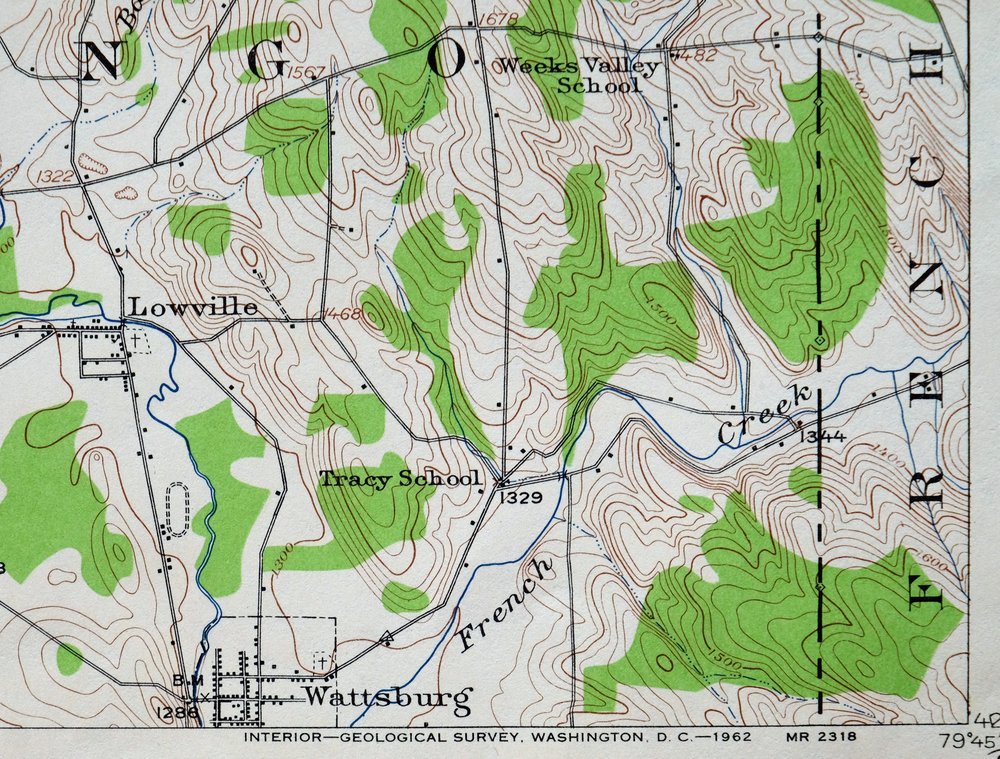 North East Pennsylvania Wattsburg USGS Topo Map 1962 Vintage - Image 2