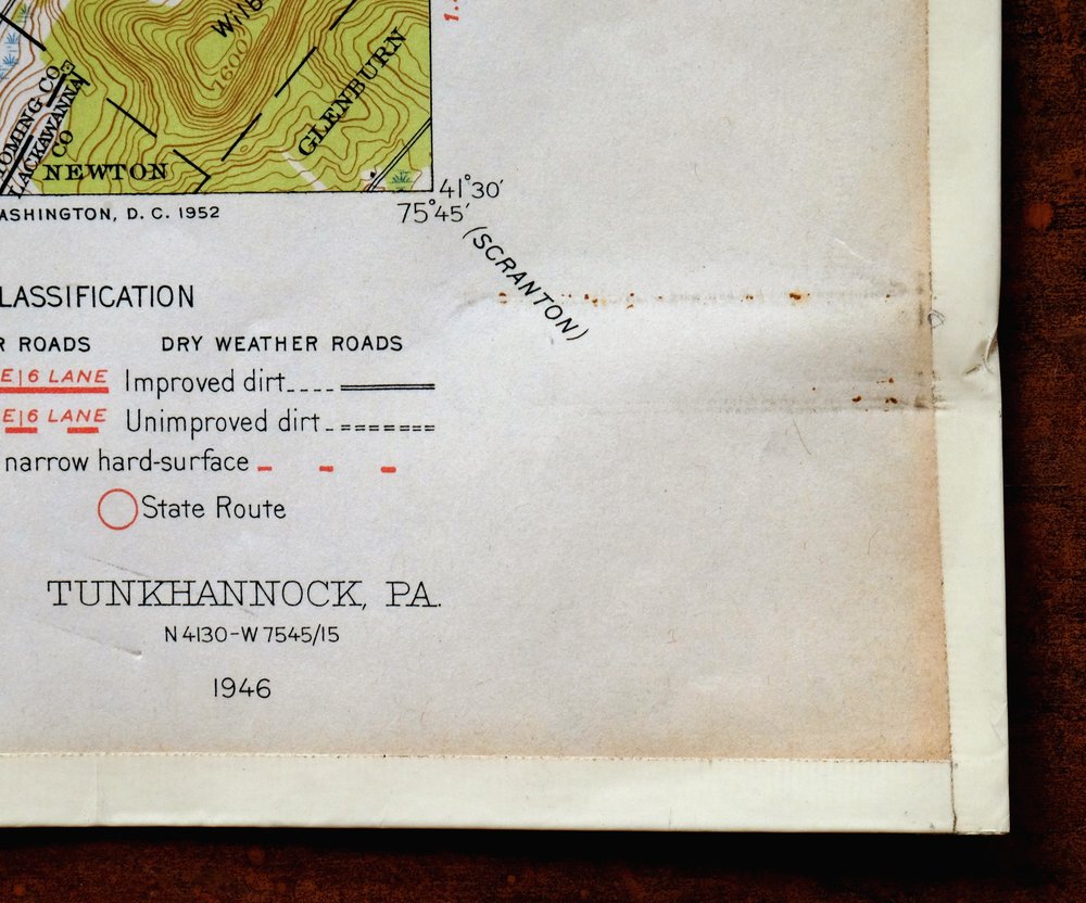 Tunkhannock Pennsylvania Dalton Glenburn USGS Topo Map 1952 - Image 8