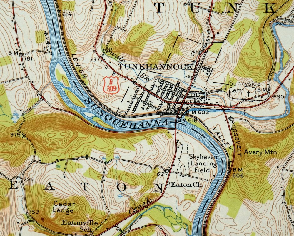 Tunkhannock Pennsylvania Dalton Glenburn USGS Topo Map 1952 - Image 4
