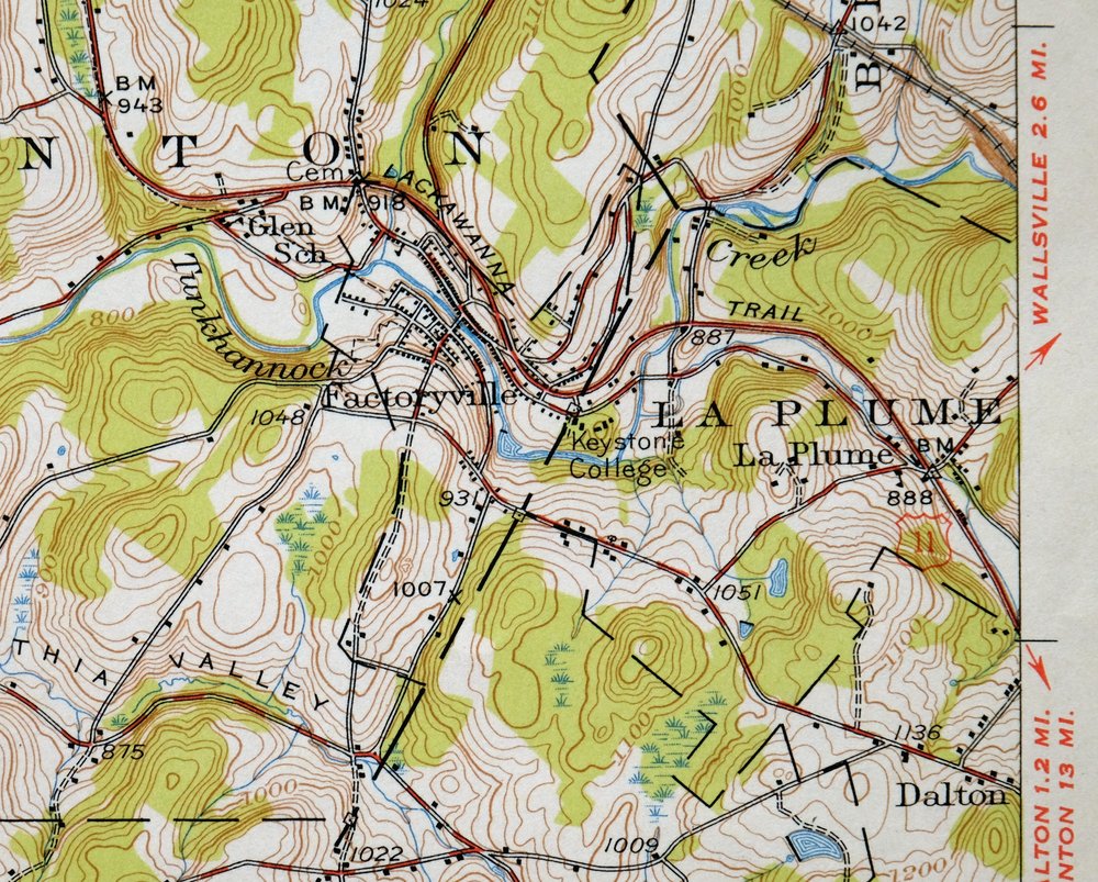Tunkhannock Pennsylvania Dalton Glenburn USGS Topo Map 1952 - Image 5