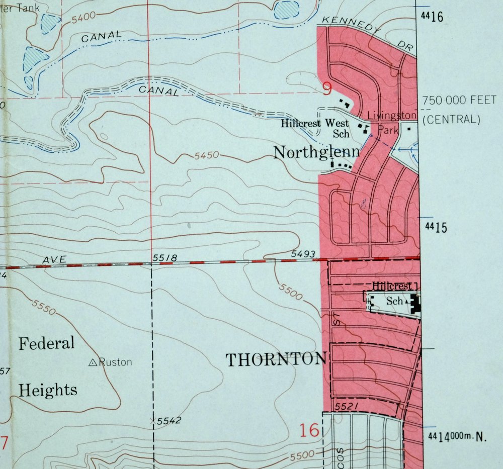 Lafayette Colorado Westminster Thornton USGS Topo Map 1967 - Image 2