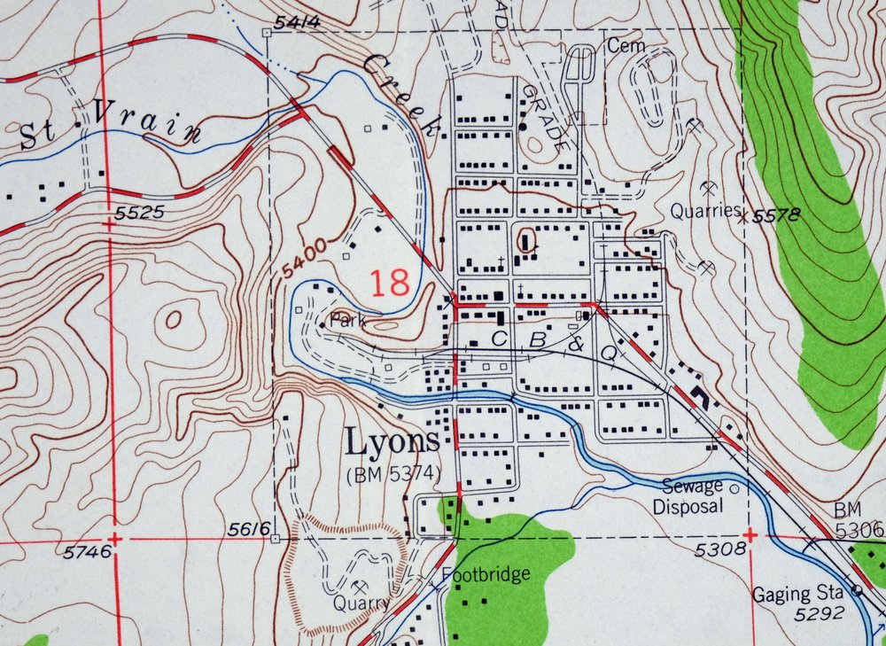Lyons Colorado USGS 7.5-Min Topographic Map 1961 Vintage - Image 3