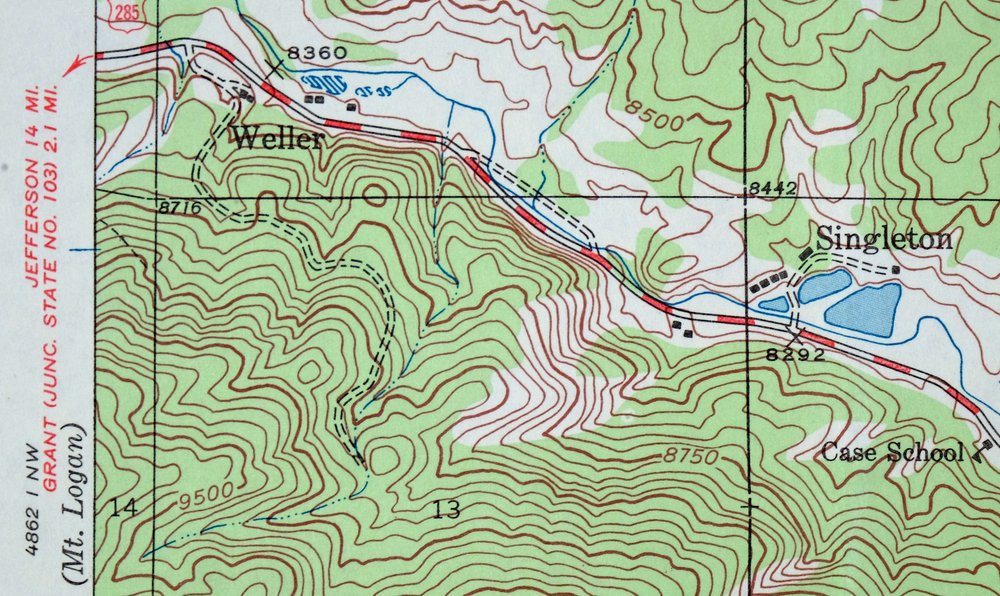 Shawnee Colorado Singleton USGS Topographic Map 1972 Vintage - Image 2