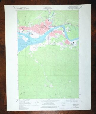 Aberdeen Washington Hoquiam Cosmopolis USGS Topo Map 1977