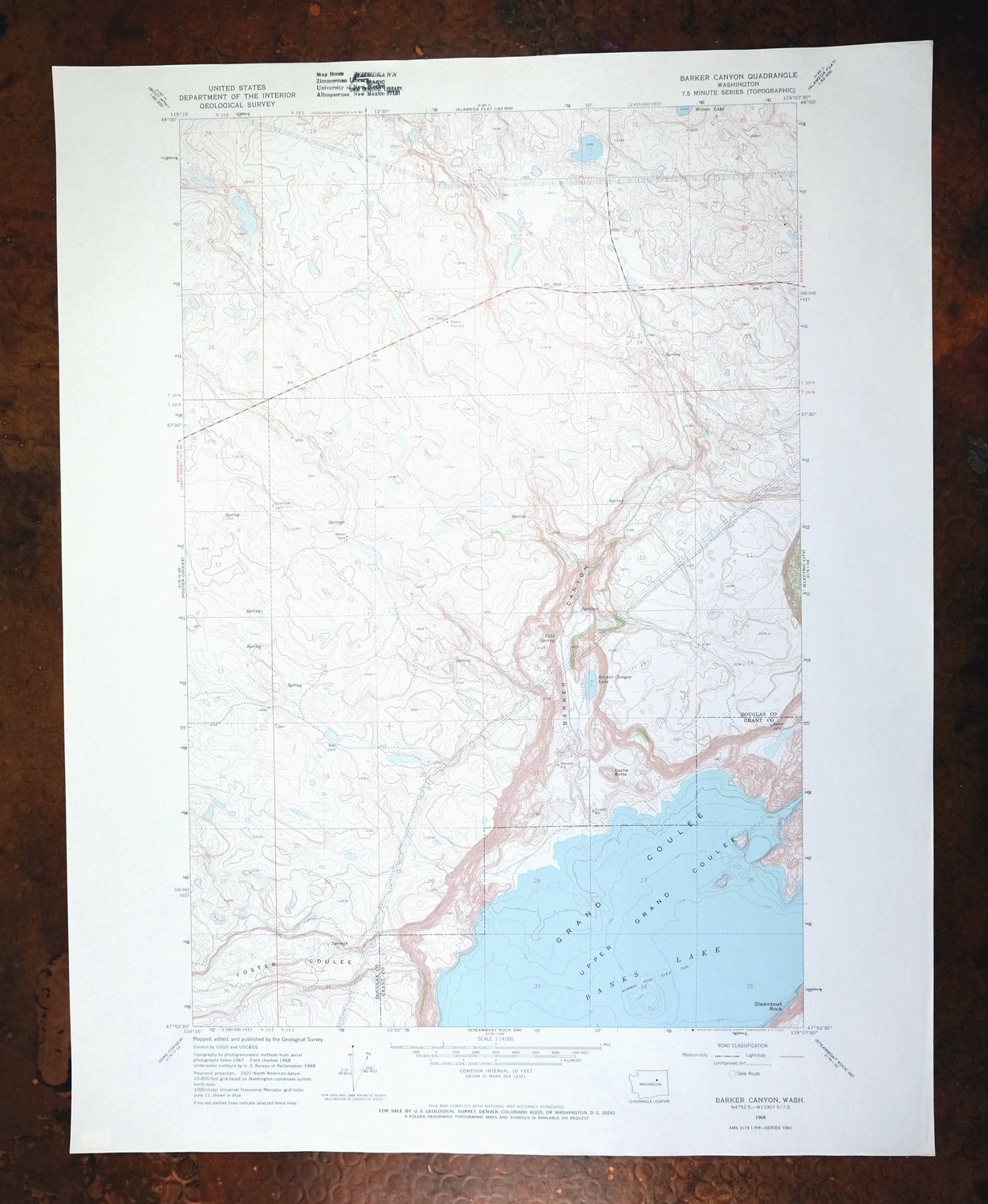 Barker Canyon Washington USGS 7.5-Min Topo Map 1971 Vintage
