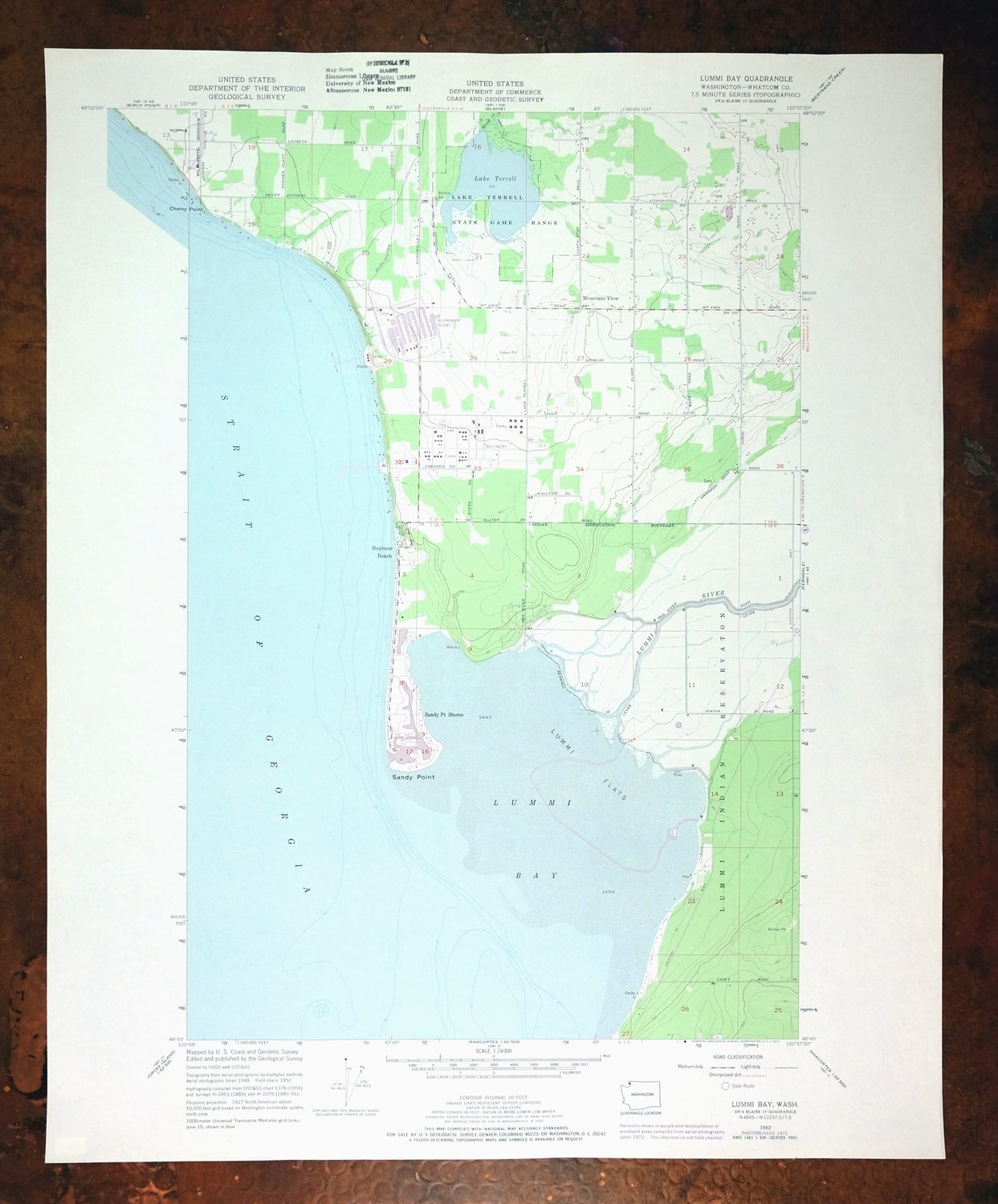 Lummi Bay Washington Ferndale Birch Bay USGS Topo Map 1974