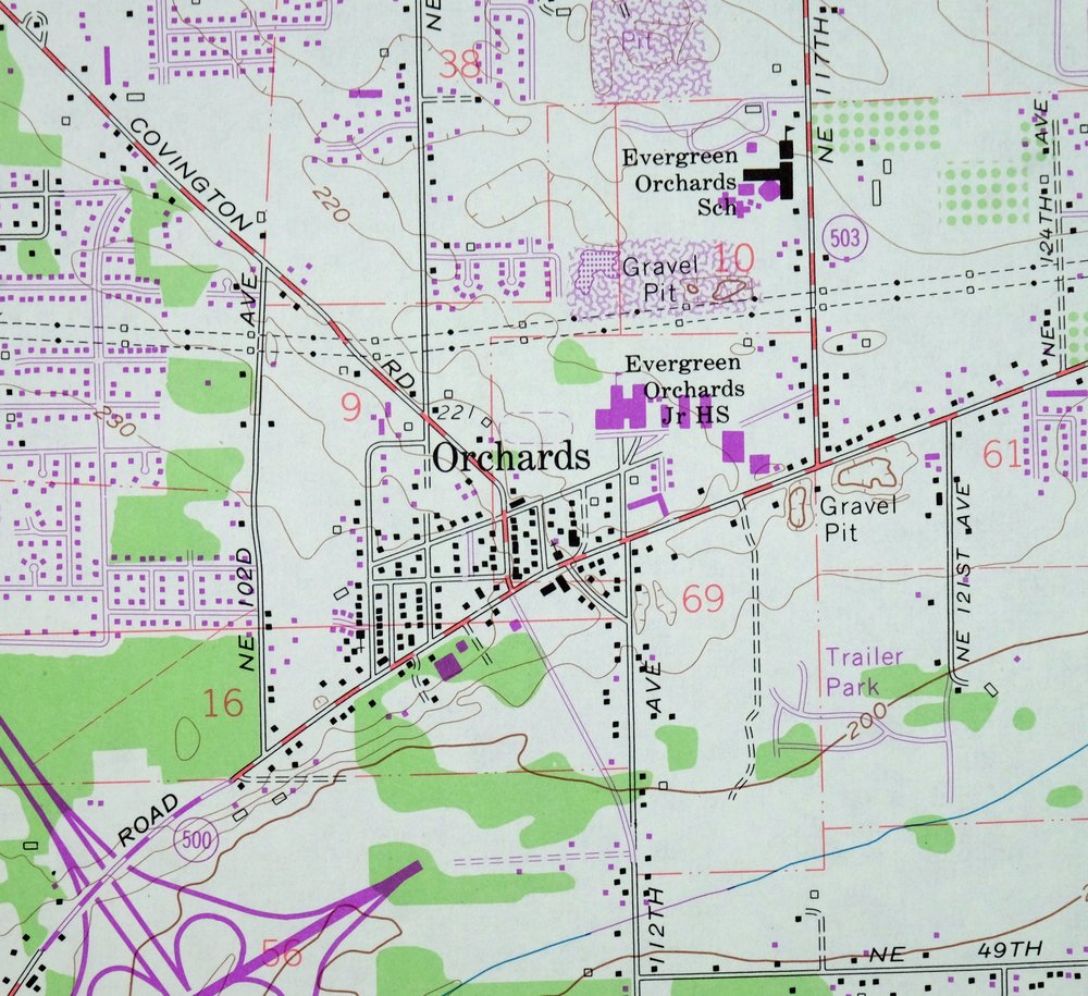 Orchards Washington Vancouver Minnehaha USGS Topo Map 1977 - Image 7