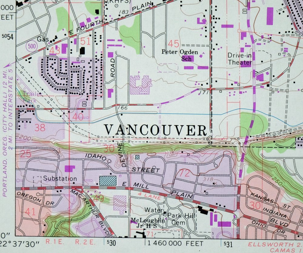 Orchards Washington Vancouver Minnehaha USGS Topo Map 1977 - Image 2