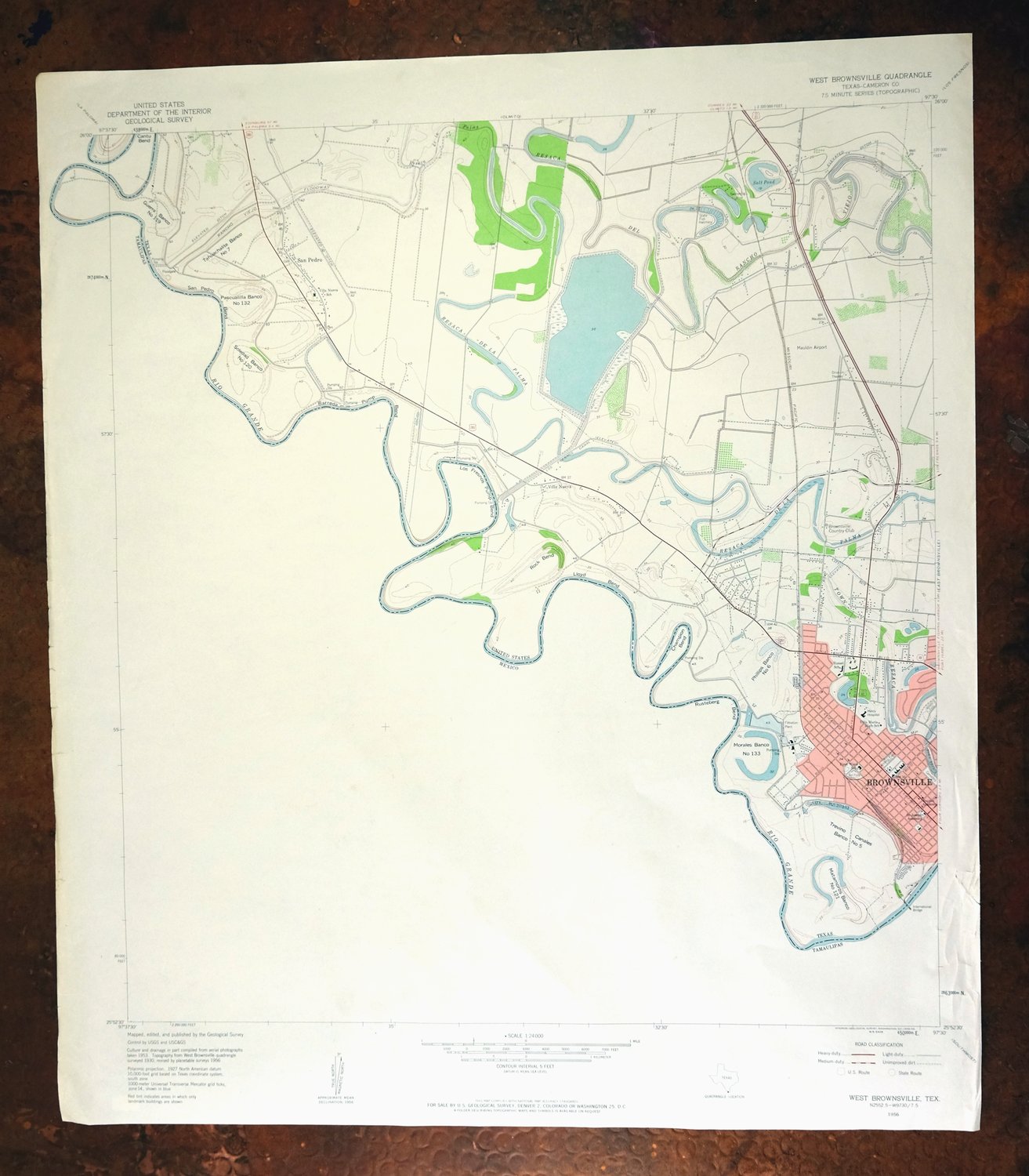 West Brownsville Texas Brownsville USGS Topographic Map 1959