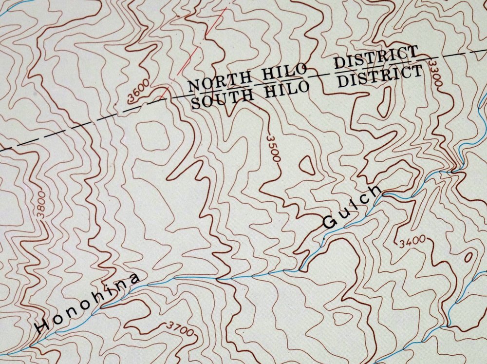 Akaka Falls Hawaii Honolii Stream USGS Topographic Map 1988 - Image 3