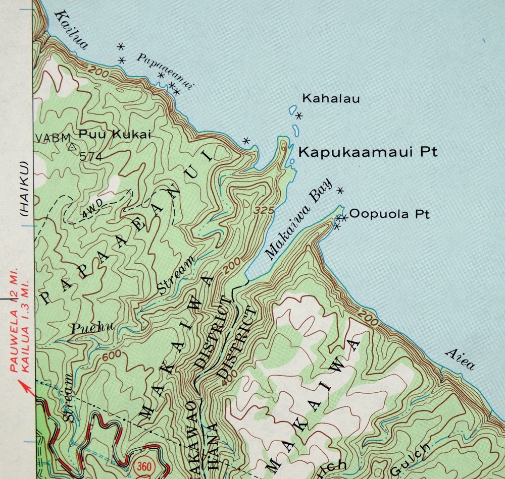 Keanae Hawaii USGS 7.5-Min Topographic Map 1983 Vintage - Image 3