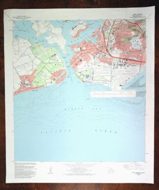 Pearl Harbor Hawaii Waipahu Halawa USGS Topographic Map 1984