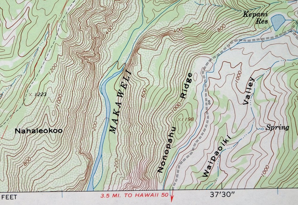 Waimea Canyon Hawaii USGS 7.5-Min Topo Map 1984 Vintage - Image 3