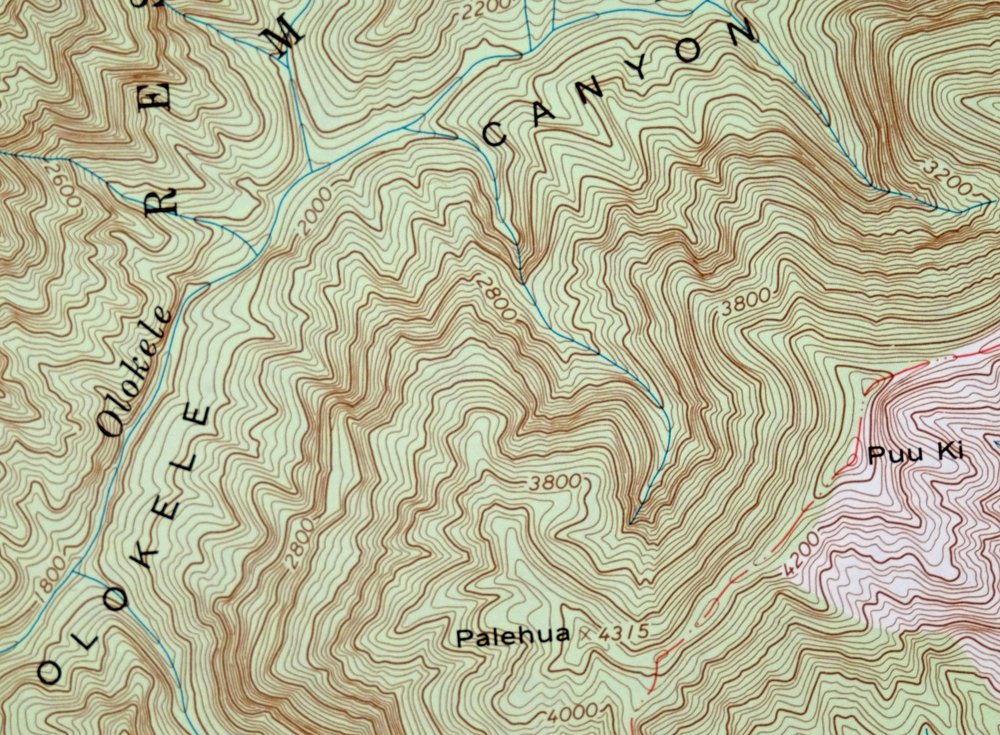 Waialeale Hawaii USGS 7.5-Min Topographic Map 1984 Vintage - Image 3