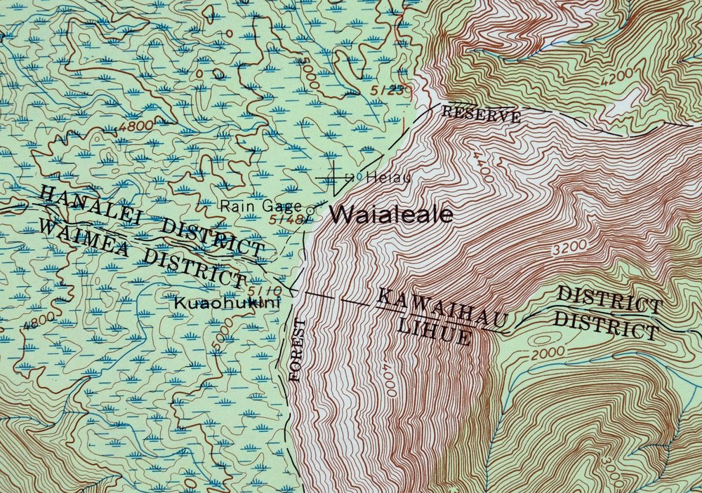 Waialeale Hawaii USGS 7.5-Min Topographic Map 1984 Vintage - Image 2