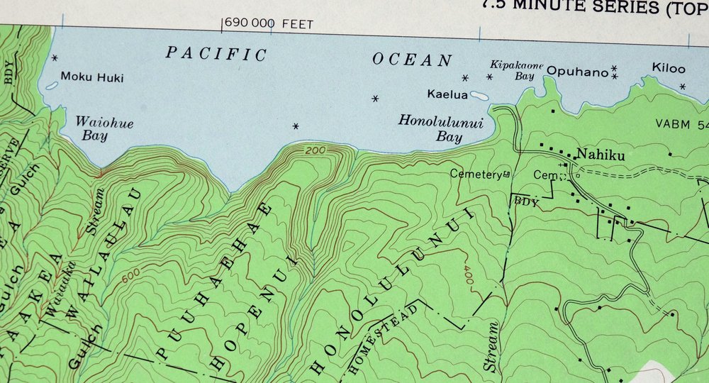 Nahiku Hawaii Wailua USGS 7.5-Min Topo Map 1983 Vintage - Image 2