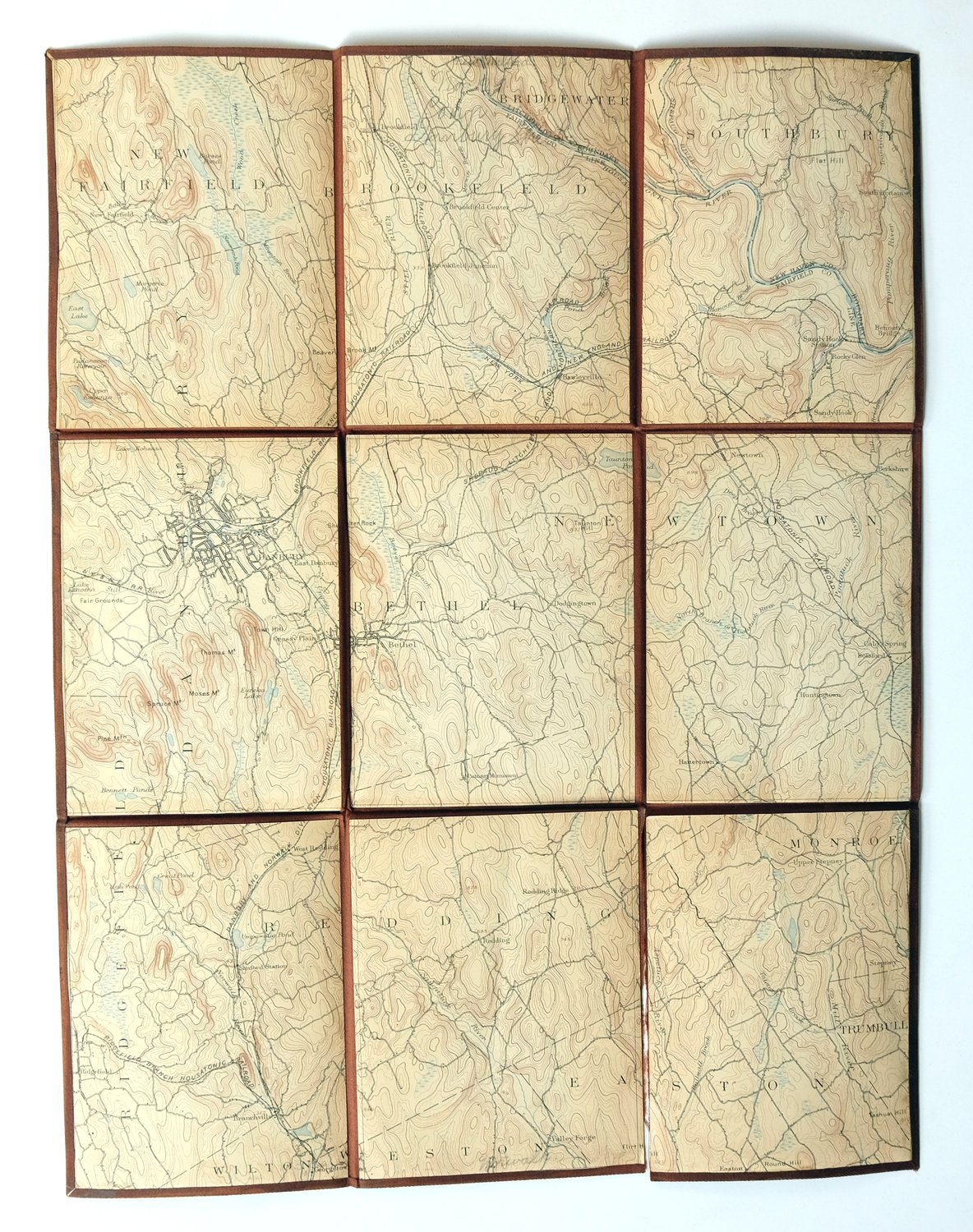 Danbury Connecticut Trumbull Bethel USGS Topo Map 1899
