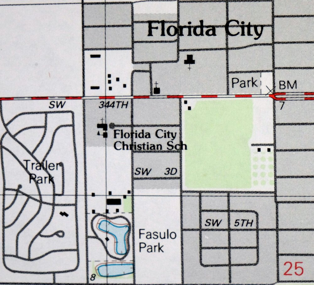 Homestead Florida Leisure City USGS Topo Map 1988 Vintage - Image 4