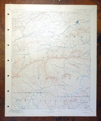 Wytheville Virginia Marion Sparta USGS Topo Map 1907 Antique