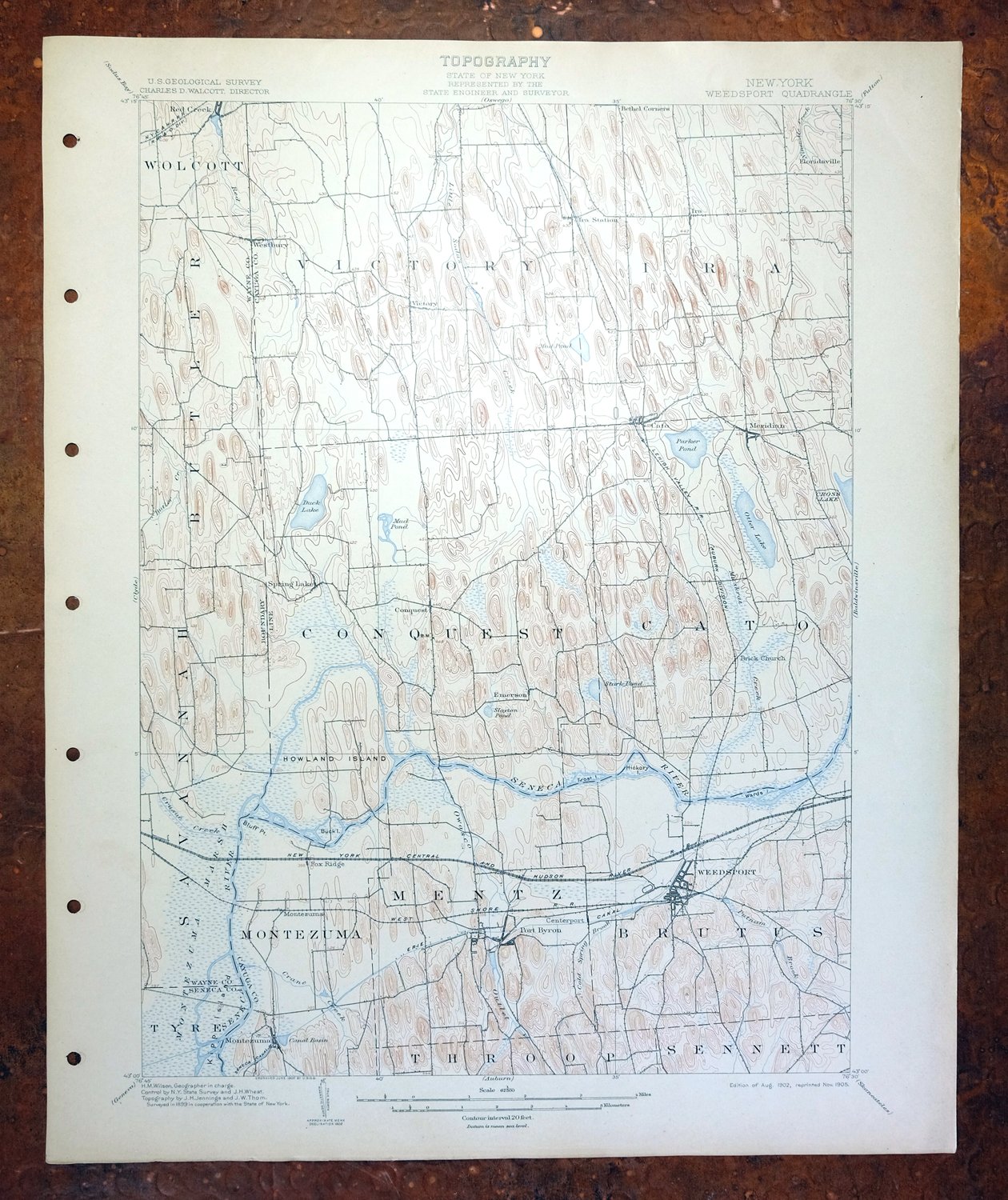 Weedsport New York Port Byron Cato USGS 15-Min Topo Map 1905