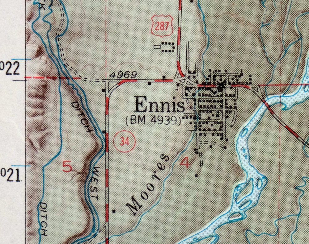 Ennis Montana McAllister Jeffers USGS Topo Map 1969 Vintage - Image 3