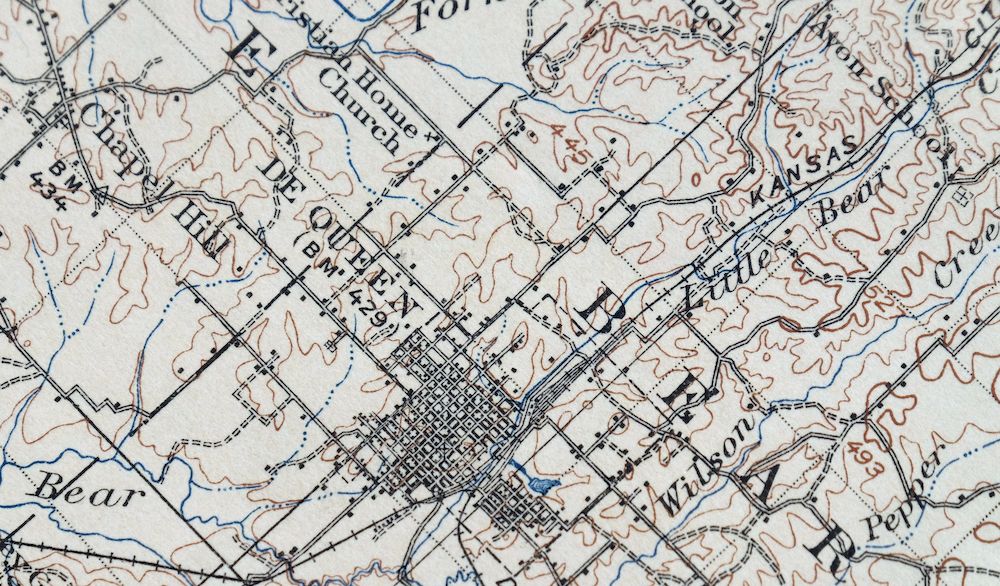 De Queen Arkansas Dierks Wickes USGS Topo Map 1922 Antique - Image 2