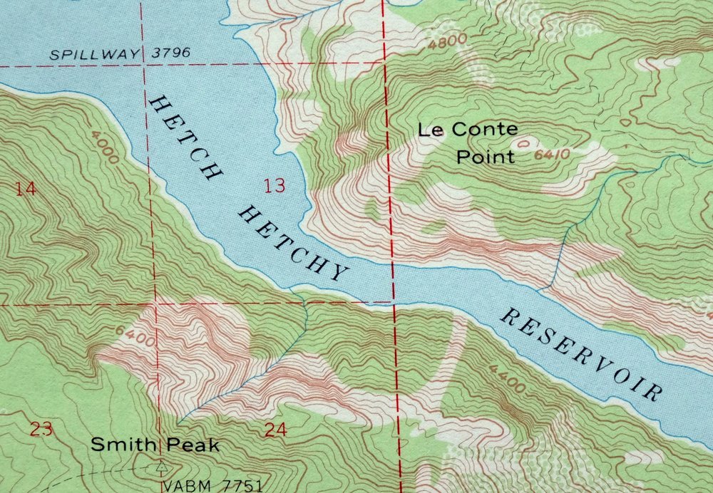 Hetch Hetchy Reservoir California USGS Topo Map 1973 Vintage - Image 4