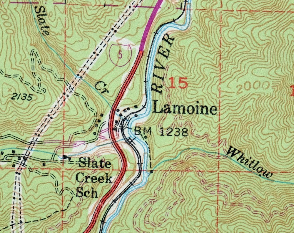 Lamoine California Shasta Lake USGS Topo Map 1974 Vintage - Image 2