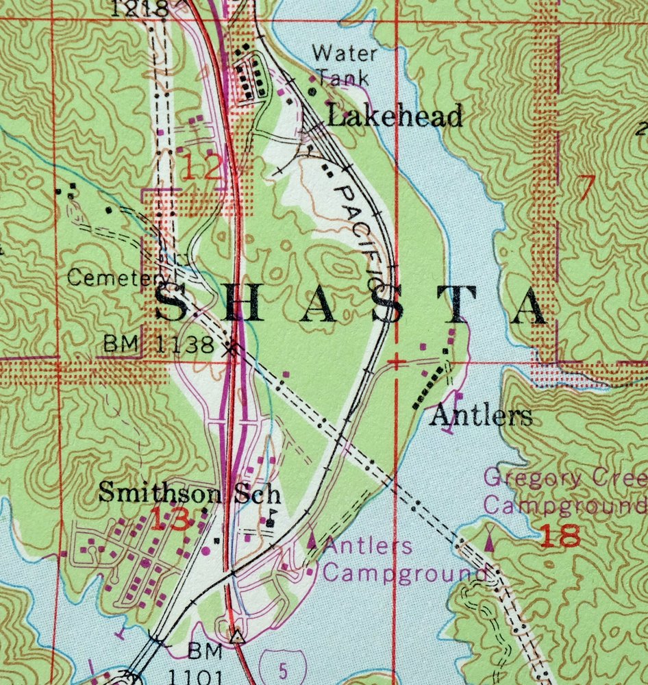 Lamoine California Shasta Lake USGS Topo Map 1974 Vintage - Image 5