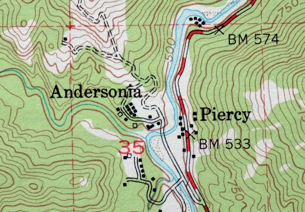 Piercy California USGS 15-Min Topographic Map 1971 Vintage - Image 6