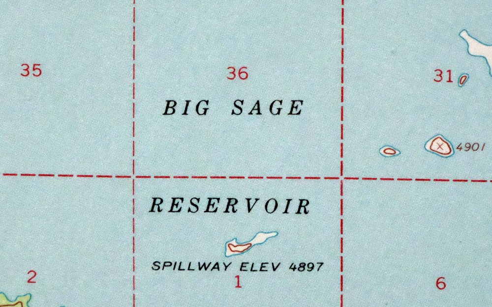 Big Sage Reservoir California Alturas USGS Topo Map 1972 - Image 2