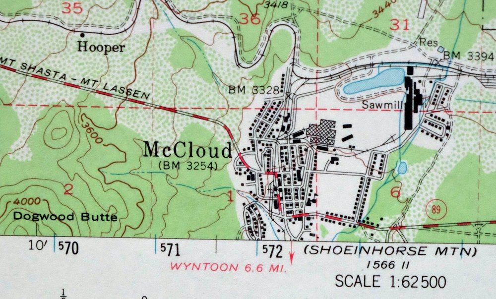 Shasta California McCloud USGS 15-Min Topo Map 1968 Vintage - Image 3